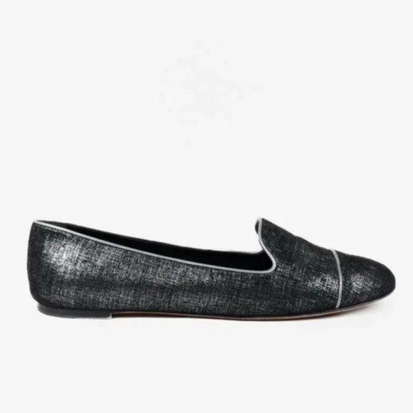 Gianvito Rossi Metallic Suede Loafers - Picture 1 of 10